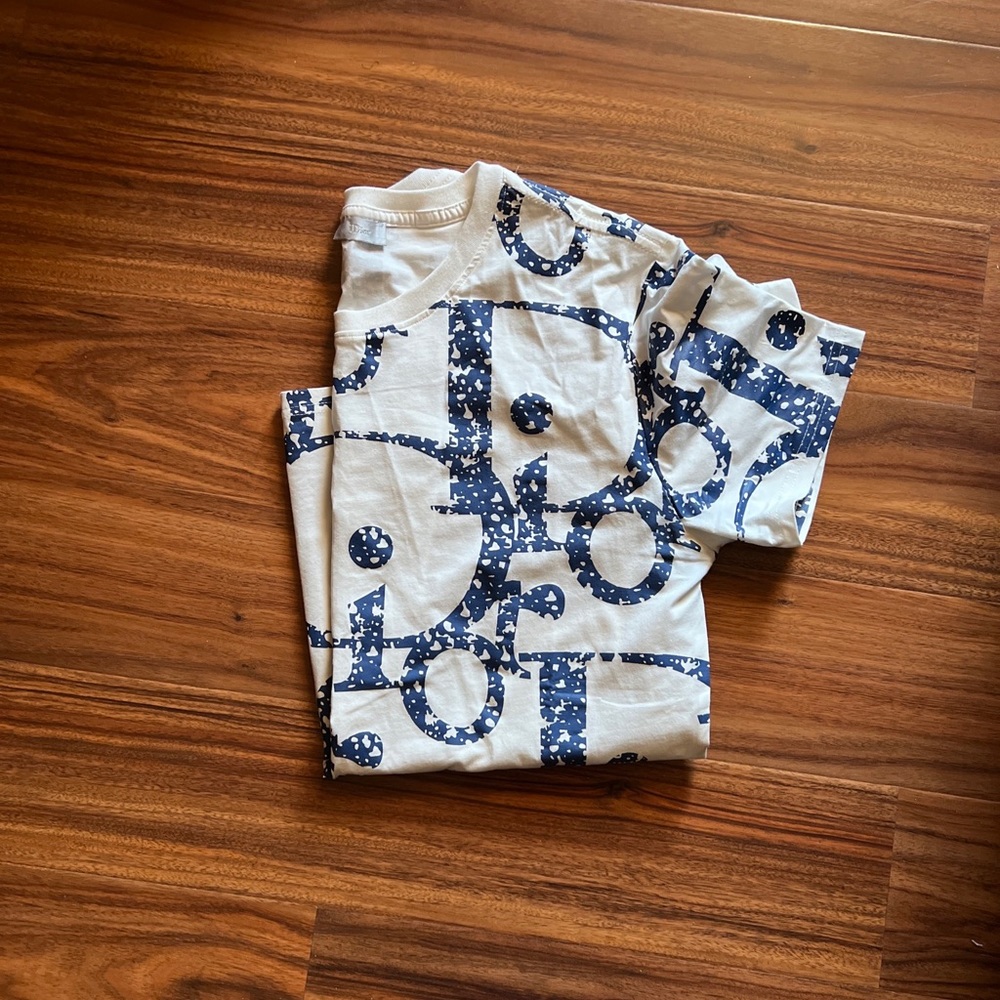 DIOR WHITE/BLUE T-SHIRT